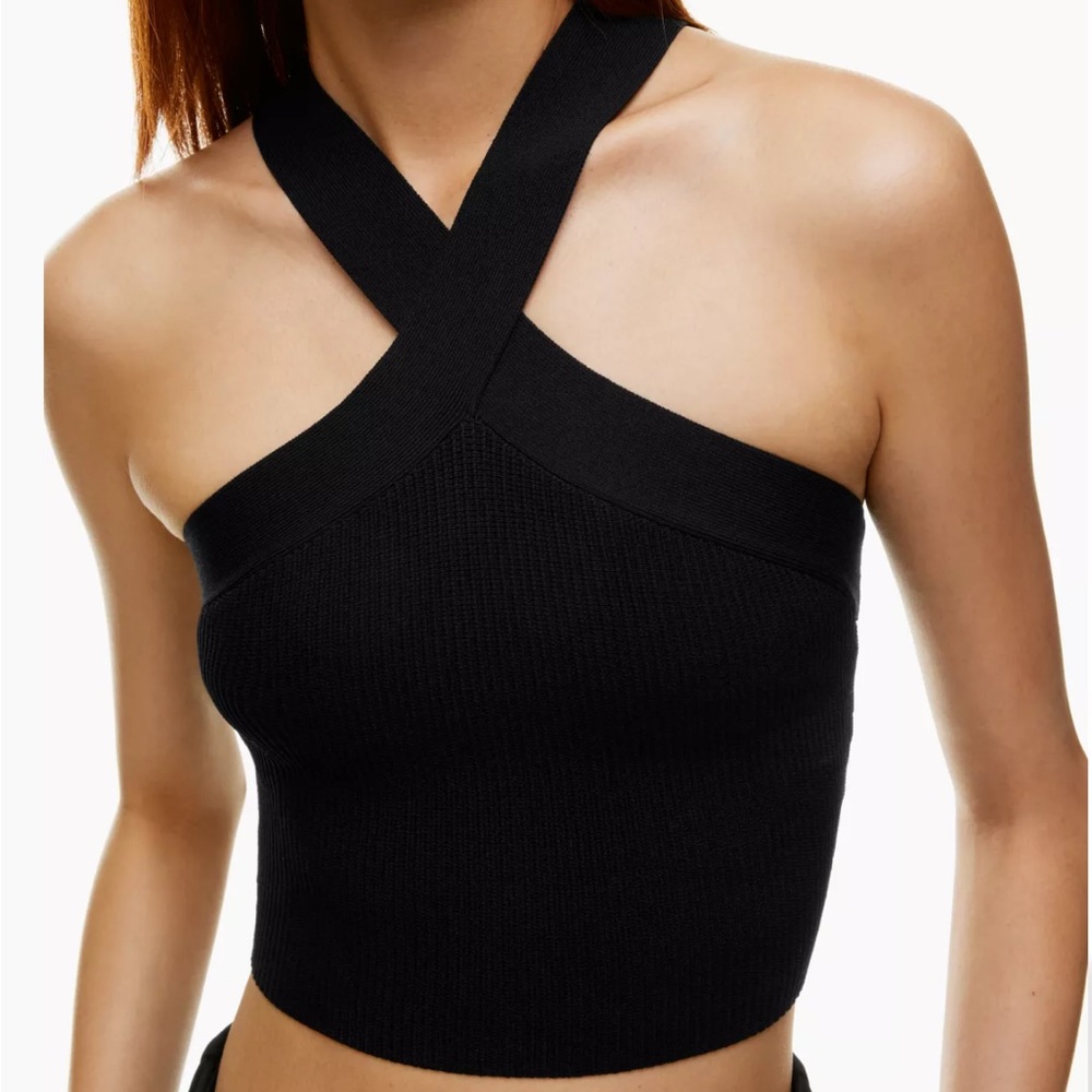 Aritzia Babaton Sculpt Knit Criss Cross Cropped Tank